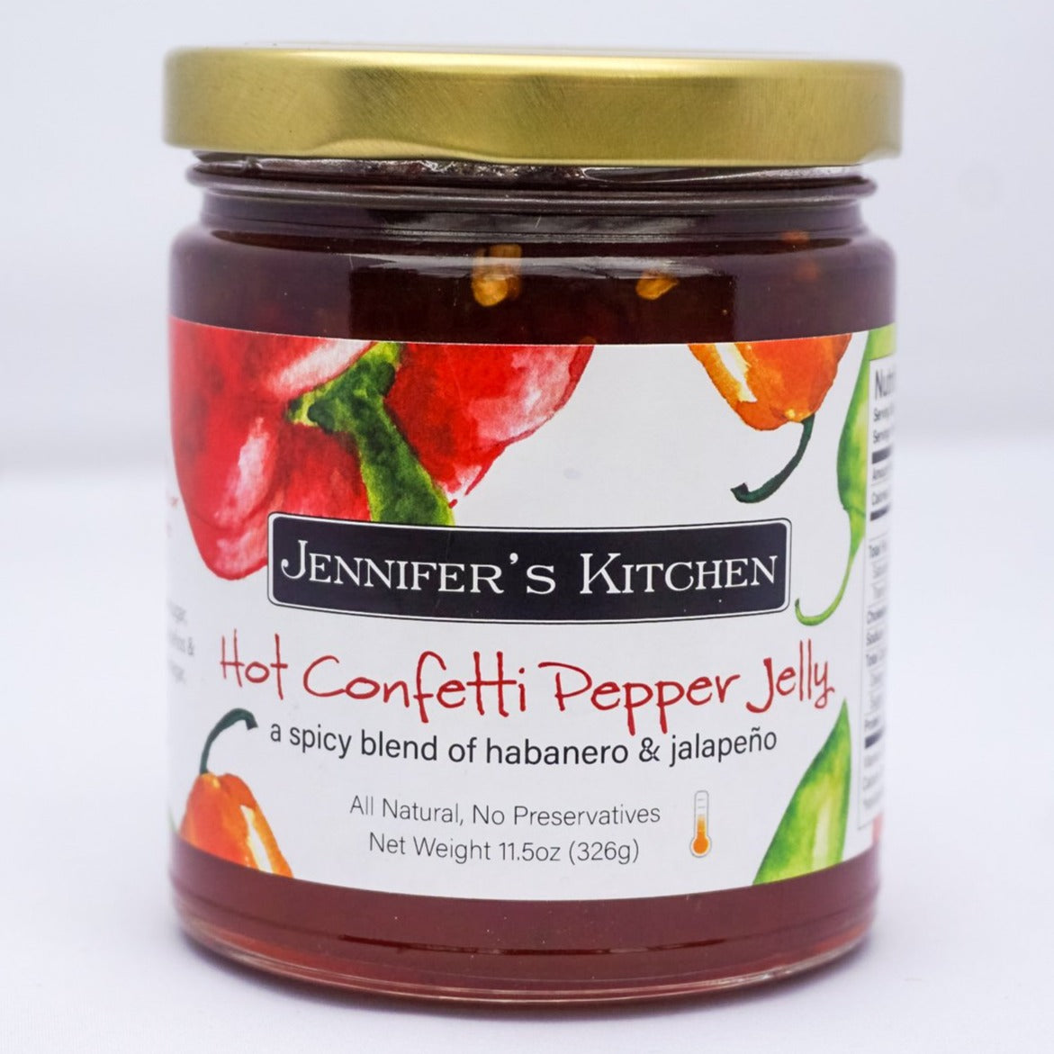 Hot Confetti Pepper Jelly 11 oz From Jennifer's Kitchen