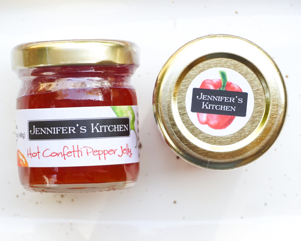 Itty Bitty Hot Confetti Pepper Jelly 1.5 oz From Jennifer's Kitchen